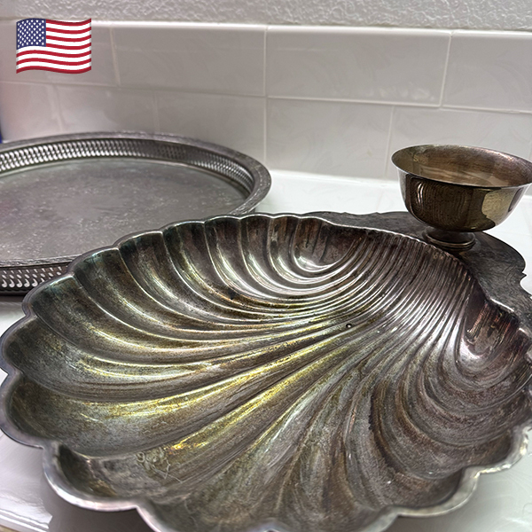 バラ売り アメリカ買付アンティークシルバートレイ シルバープレート お盆 果物入れ アクセサリーケース キッチン雑貨拍卖