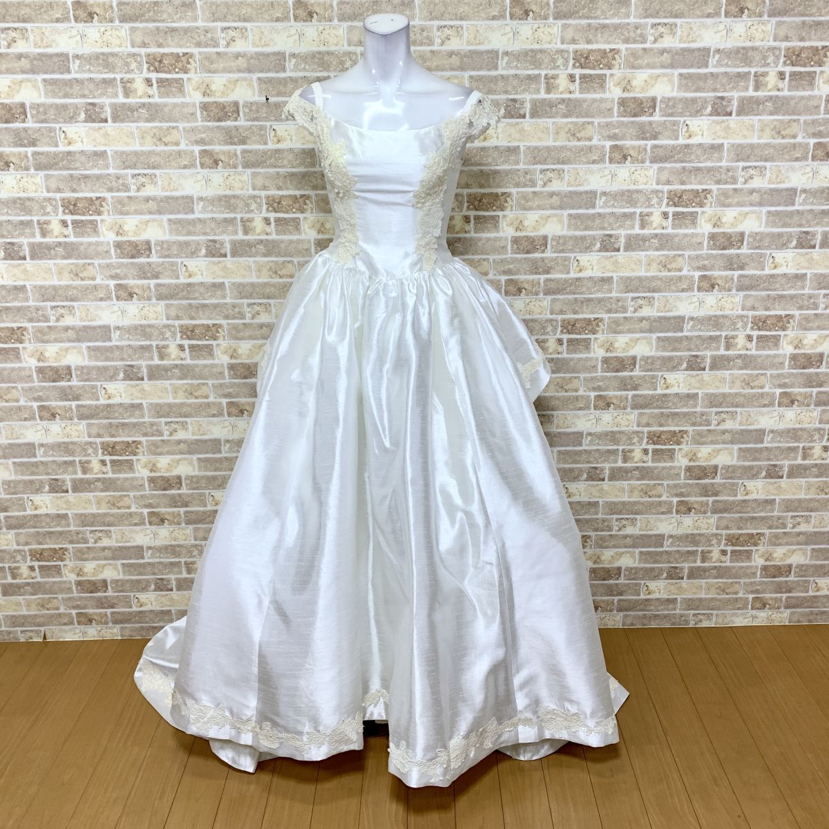 1円 Pure Marie エレガンス秀和 ロングトレーン ウエディングドレス 7AR 白系光沢 カラードレス 中古25087拍卖