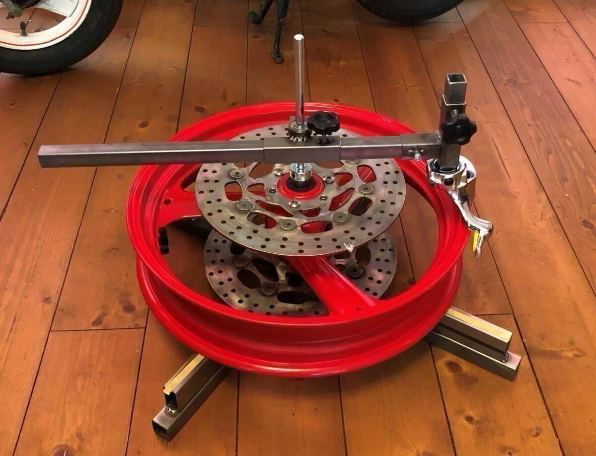 285 最後の1個 1円スタート【バイク用】17inch 回転軸にS45CD直径12Φmm使用 センターカラーとテーパーコーン使用 タイヤチェンジー拍卖