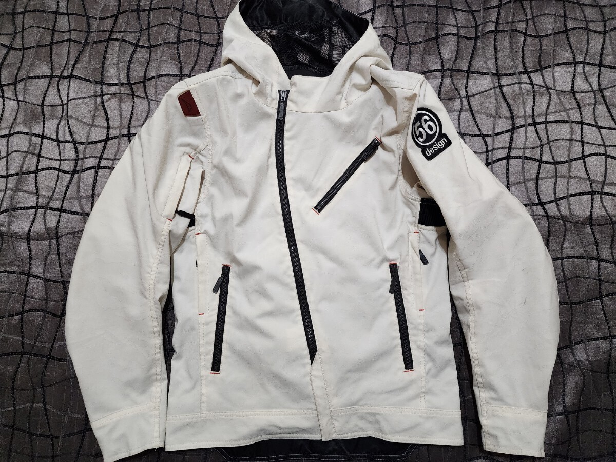 【M】クシタニ 56デザイン カフェラテ KUSHITANI 56DESIGN CAFFE LATTE ジャケット K-2813 ホワイト バイク ライディング ライダース拍卖