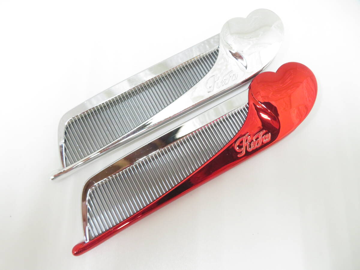 5J324MZ10◇ReFa リファ ハートコーム ヘアコーム アイラ シャインレッド シルバー 2点セット◇中古品拍卖