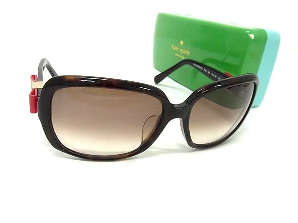 kate spade ケイトスペード CHANDRA FS TVD/QX 59 べっ甲調 リボン サングラス メガネ 眼鏡 レディース ブラウン系 DK9419拍卖