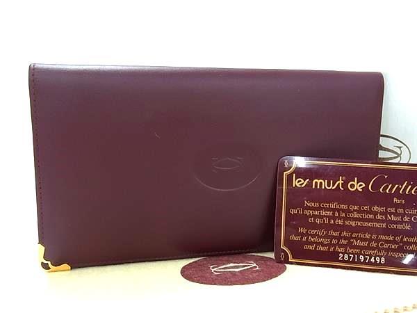 ■新品■未使用■ Cartier カルティエ マストライン レザー 長財布 ウォレット 財布 札入れ メンズ ボルドー系 HA7019拍卖
