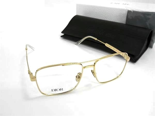 1円 ■極美品■ ChristianDior クリスチャンディオール A1U B000 カナージュ メガネ 眼鏡 レディース メンズ ゴールド系 FZ3089拍卖