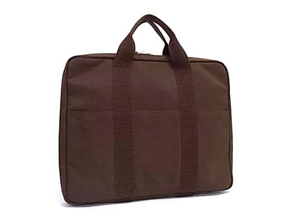 1円 ■美品■ HERMES エルメス エールライン キャンバス シルバー金具 ハンドバッグ ドキュメントケース ブラウン系 GC1528拍卖
