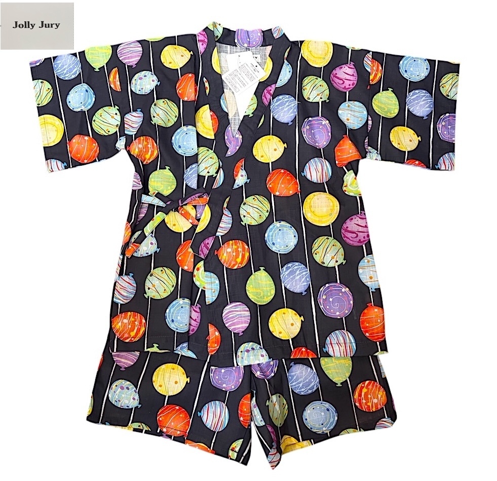 新品タグ付 ジョリージュリー Jolly Jury★水風船柄 じんべい 甚平さん★子供 130cm 9-10才目安 ¥1870拍卖