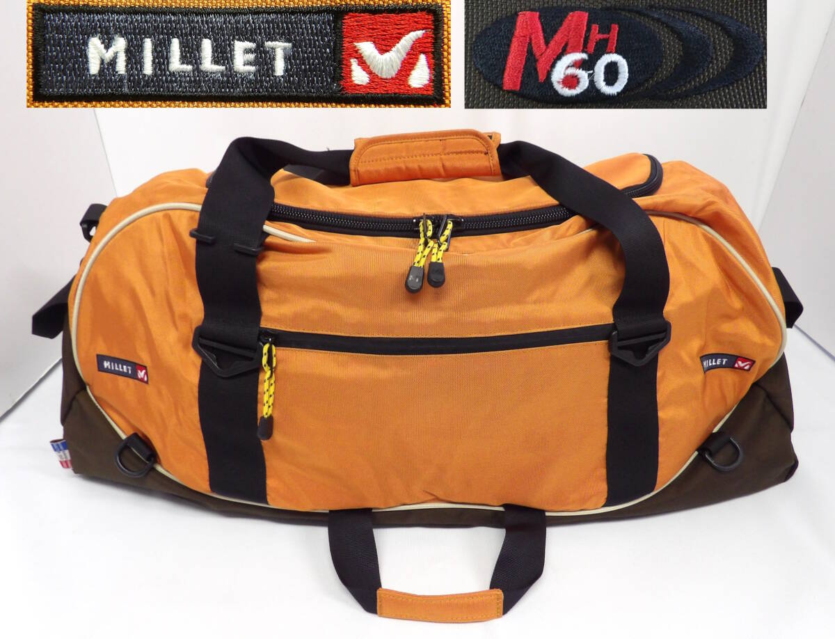【よろづ屋】MILLET MH60 ミレー ダッフルバッグ MO 8741 ボストンバッグ オレンジ アウトドア ヴィンテージ(M0504) 拍卖
