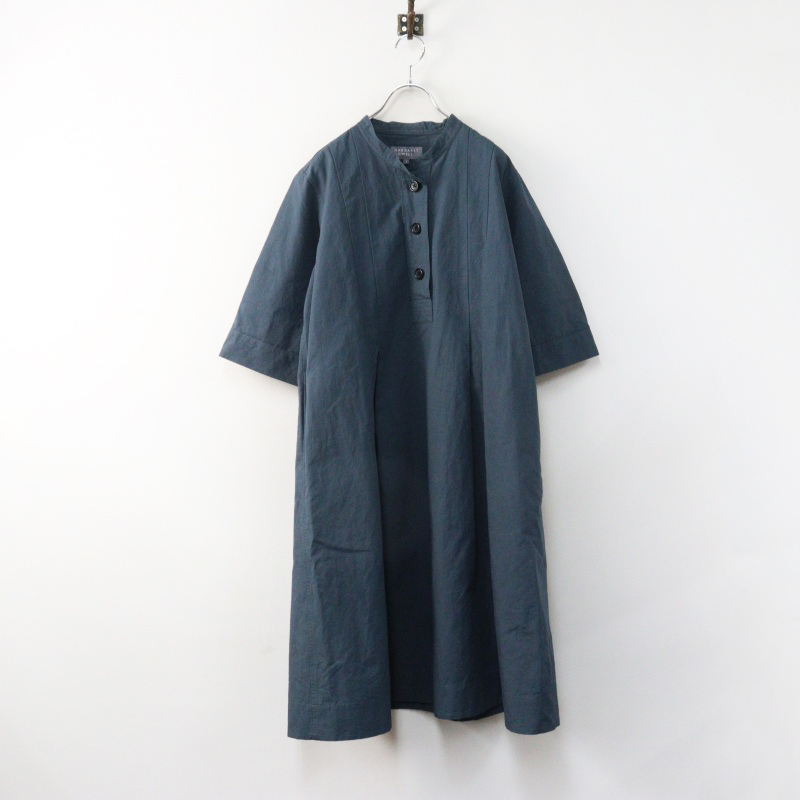 2024 マーガレットハウエル MARGARET HOWELL PLAIN WEAVE COTTON LINEN DRESS コットンリネンドレス 1 ネイビー┃【2400014959291】拍卖
