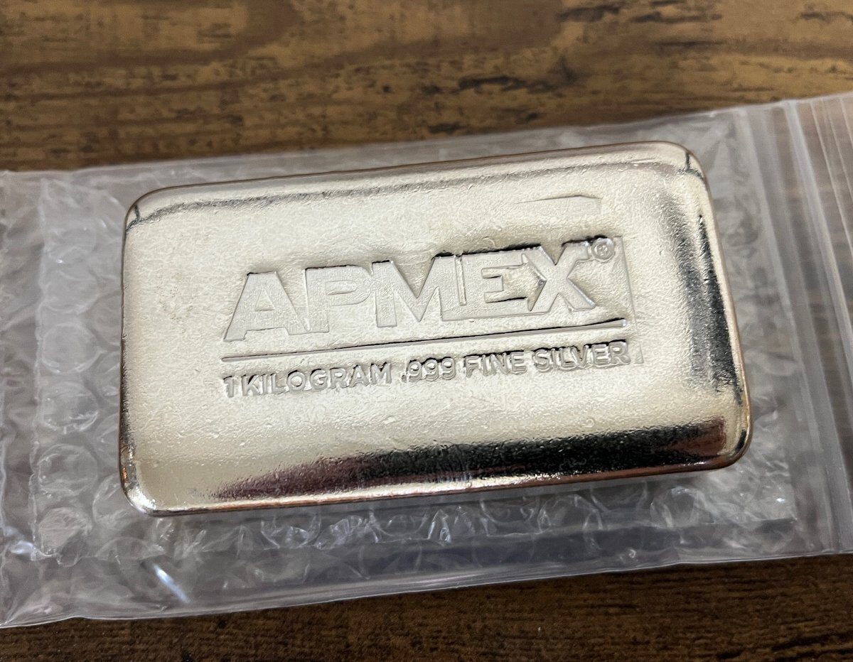 銀地金 1kg 純銀 1000g APMEX アメリカ Made in USA .999 銀1kg 地金 Silver 銀拍卖