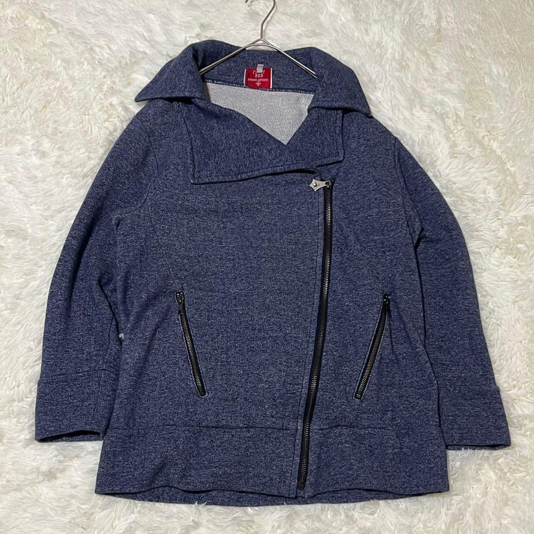 美品 Vivienne Westwood ヴィヴィアンウエストウッド RED LABEL オーブジップ ニットライダース ネイビー 2 レディース拍卖
