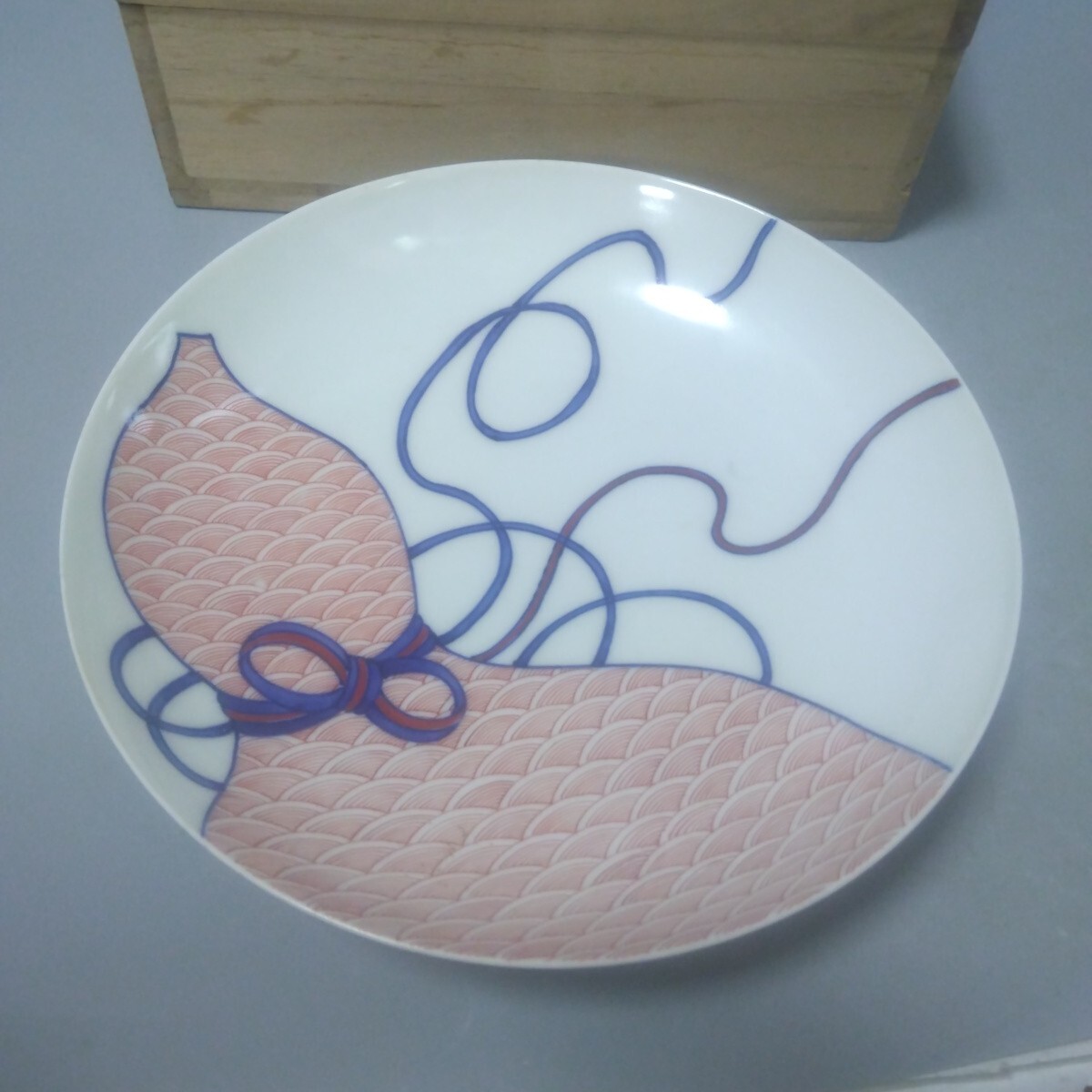 色鍋島瓢箪図中皿 江戸後期拍卖
