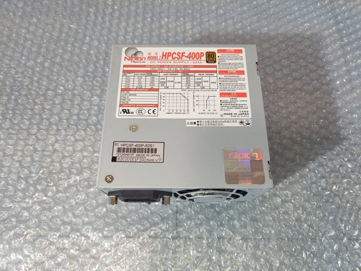 ★日本製電源ユニット Nipron HPCSF-400P-X2S1 ニプロン SFX電源 400Wクラス デスクトップパソコン PC 産業用 D45拍卖