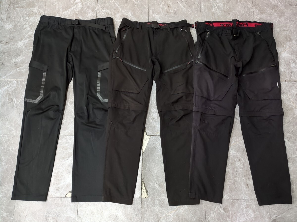 16.ワークマン 作業着 3点3枚 セットまとめ ストレッチ アクティブ クライミング パンツ 2WAY含む メンズL×2 LL 黒 フィールドコア y906拍卖
