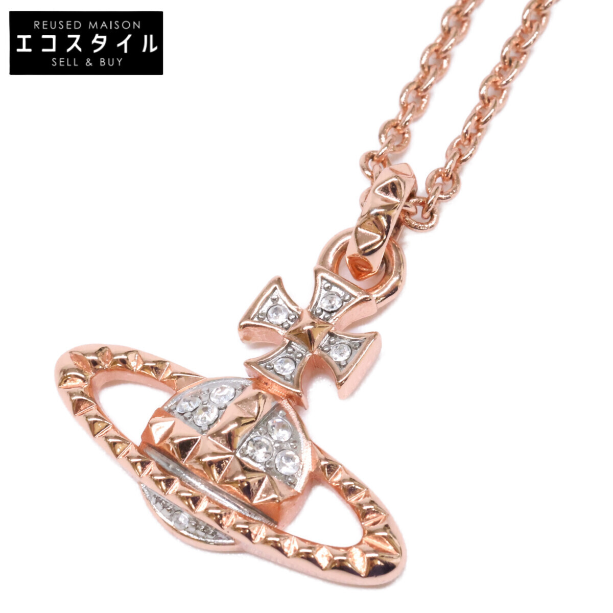 美品 Vivienne Westwood ヴィヴィアンウエストウッド MAYFAIR BAS RELIEF メイフェア バス レリーフ オーブ ラインストーンネックレス拍卖