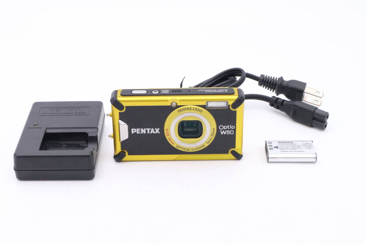 PENTAX Optio W80 ペンタックス コンパクトデジタルカメラ イエロー (f17355)拍卖