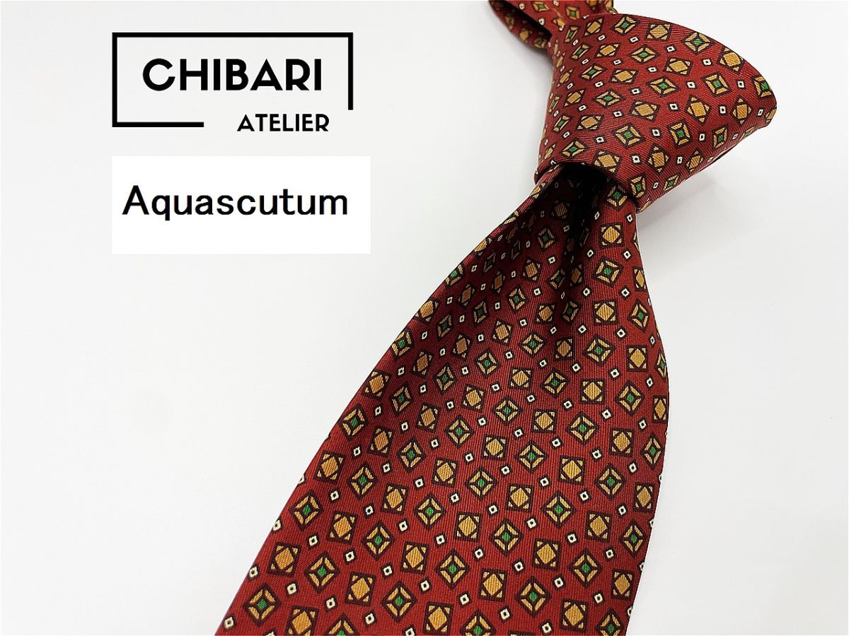 【超美品】Aquascutum アクアスキュータム ドット柄 ネクタイ 3本以上 送料無料 メンズ ブラウン 0401188拍卖