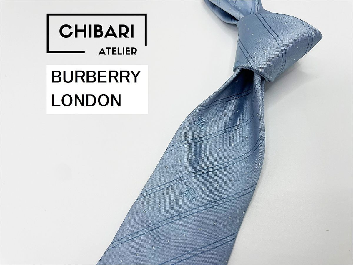 BURBERRY LONDON バーバリーロンドン ロゴ&レジメンタル柄 ネクタイ 3本以上 送料無料 メンズ ブルー 0503087拍卖