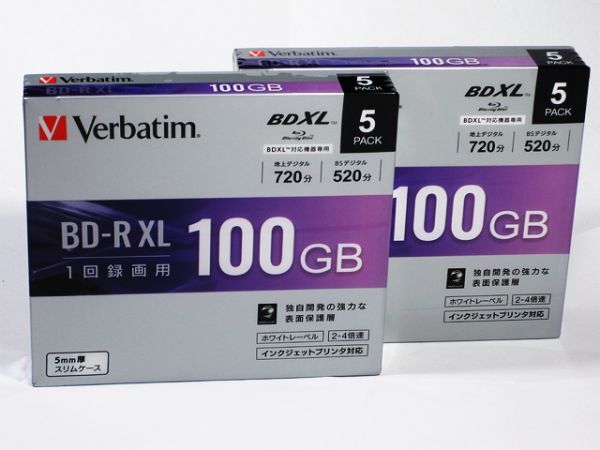 ■ Verbatim 100GB 5枚パック 2個セット (VBR520YP5D1)拍卖