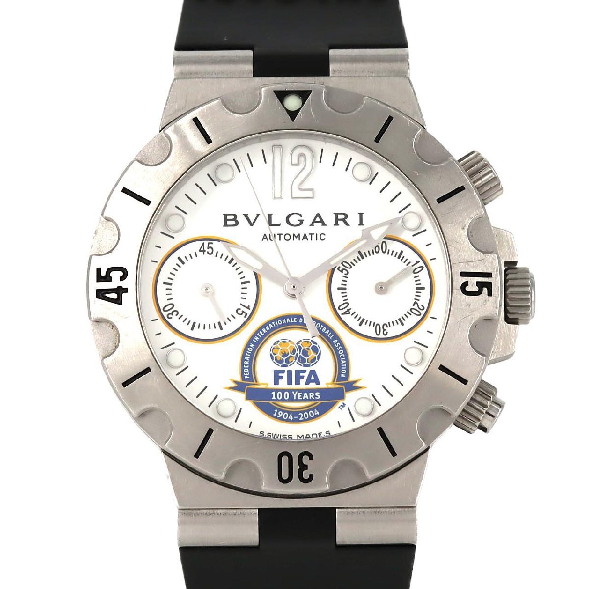 【ノーメンテナンス還元価格】ブルガリ スクーバクロノ・FIFA100YEARS LIMITED SCB38S SS 自動巻拍卖