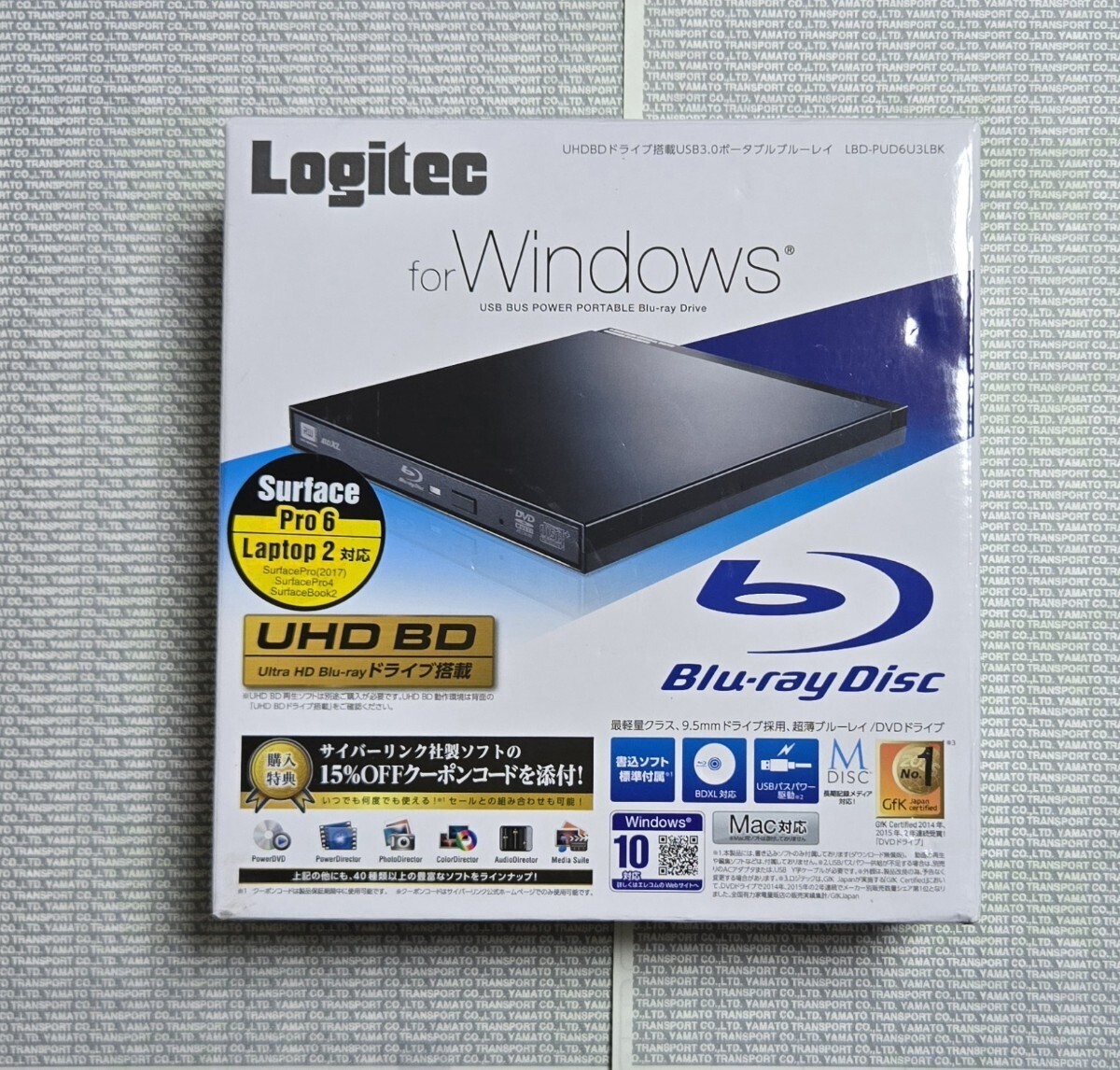 ほぼ新品 Logitec UHD 外付け ブルーレイディスクドライブ 9.5mm LBD-PUD6U3LBK 動作品 M DISC BDXL 超薄 BDR-UD04拍卖