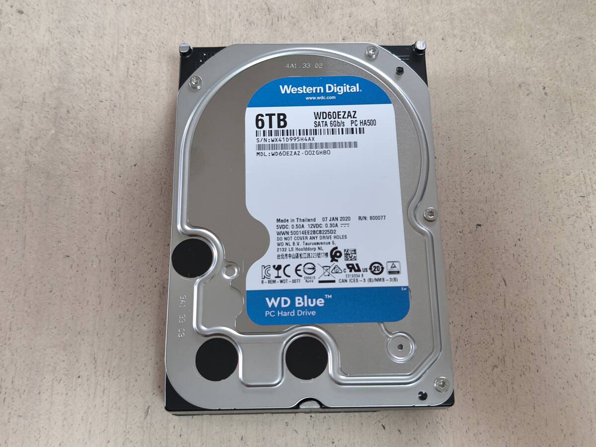 ●○HDD 6TB 3.5インチハードディスク Crystal DiskInfo 正常 Western Digital WD60EZAZ○●拍卖