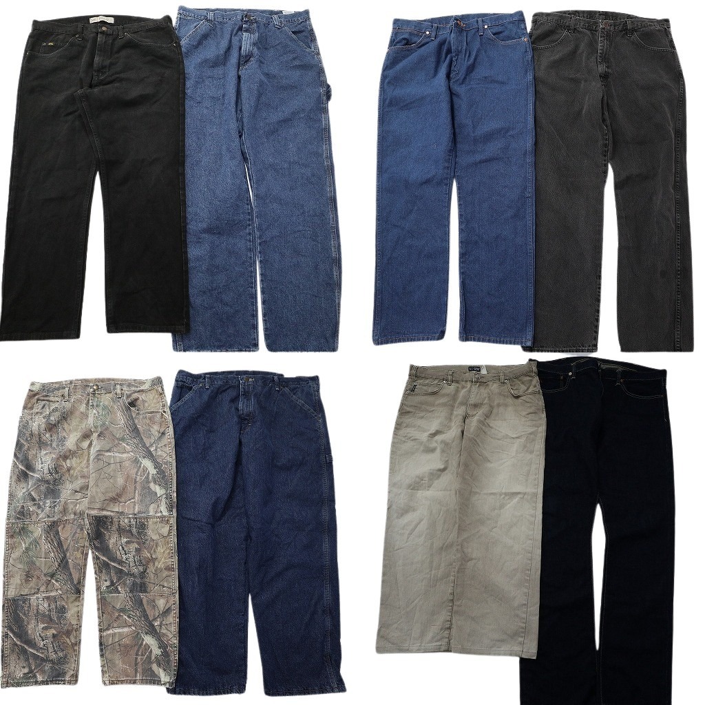 古着卸 まとめ売り ブランド デニムパンツ 8枚セット ( メンズ 38 ) ラルフローレン アルマーニジーンズ LEE NE8307 1円スタート拍卖