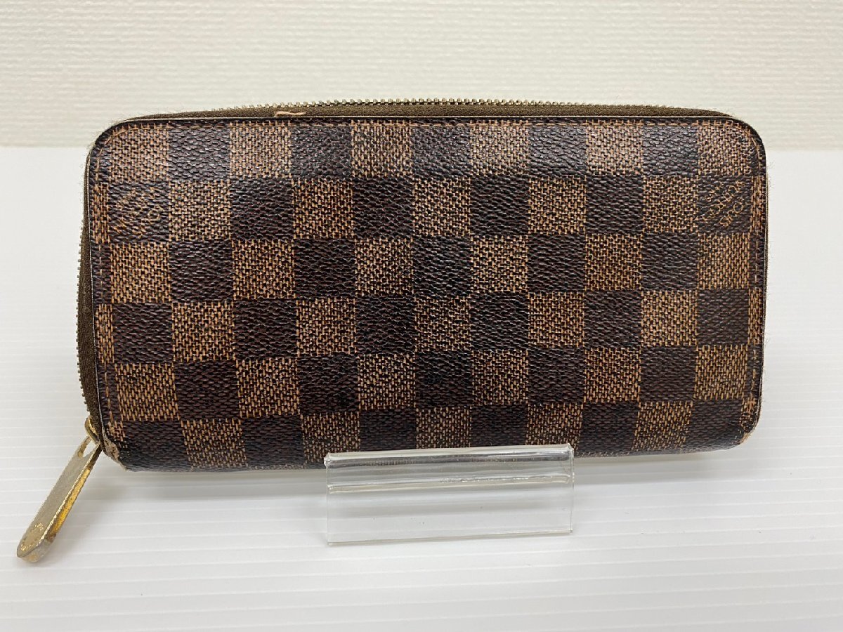 LOUIS VUITTON ルイヴィトン ダミエ エベヌ ジッピーウォレット ジャンク ブラウン系 財布 N60015拍卖