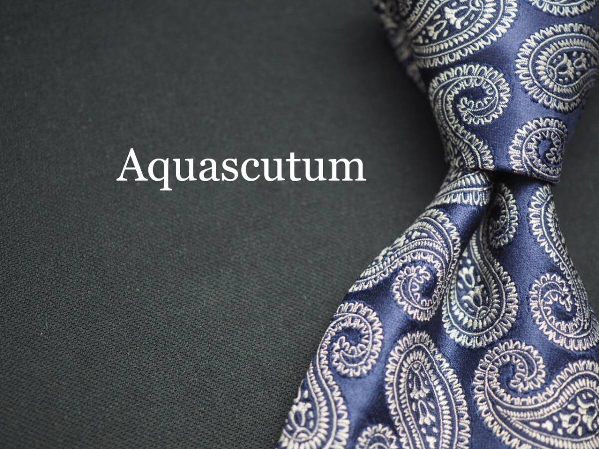 美品【Aquascutum アクアスキュータム】 J 1076 SILK ブランド ネクタイ 古着 良品 転売 仕入拍卖