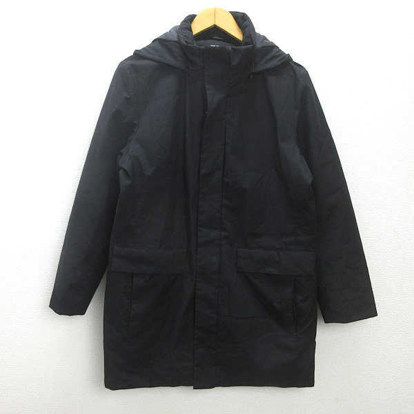 d■ユニクロ/UNIQLO ハイブリッドダウンコート/JKT【M】黒/MENS/70G【中古】拍卖