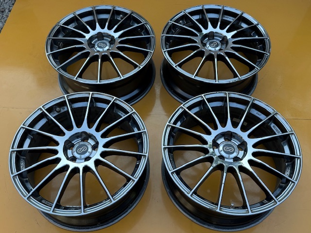中古ホイール4本セットエンケイ RS05 18インチ 7.5+50 100 プリウス カローラツーリング 86 BRZ レガシィ インプレッサ フォレスター 等に拍卖