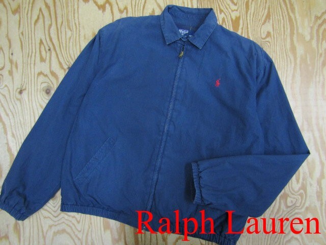 ★ラルフローレン RalphLauren★メンズ ワンポイントポニー コットンジップジャケット ネイビー USA製ヴィンテージ★R80524032A拍卖
