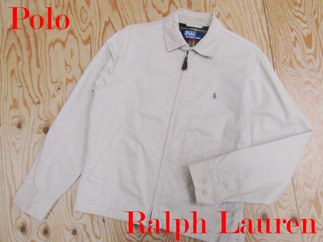 ★ラルフローレン RalphLauren★メンズ ワンポイントポニー コットンジップジャケット ベージュ★R80524014B拍卖