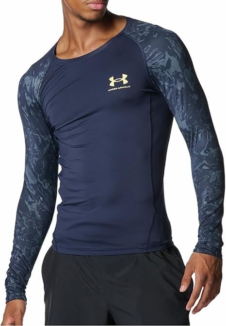新品 アンダーアーマー 長袖 シャツ XL LL 2L 紺 ネイビー カモ UNDER ARMOUR Tシャツ インナー 6007728 ヒートギア コンプレッション 即決拍卖