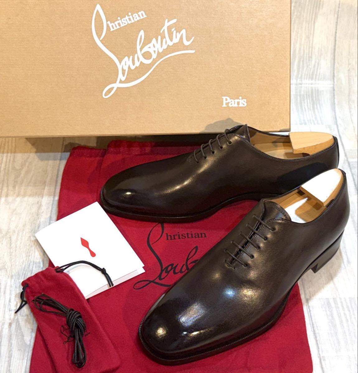 【未使用】Christian Louboutin クリスチャン ルブタン◆26.5cm 41.5◆ホールカット 革靴 ドレスシューズ ビジネスシューズ ITALY製 メンズ拍卖