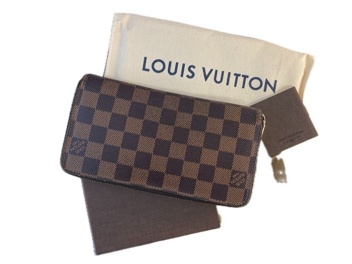 1円出品!! 【極美品】LOUIS VUITTON ダミエエベヌジッピーウォレット 長財布 箱・保存袋・カード付 G4-24 拍卖