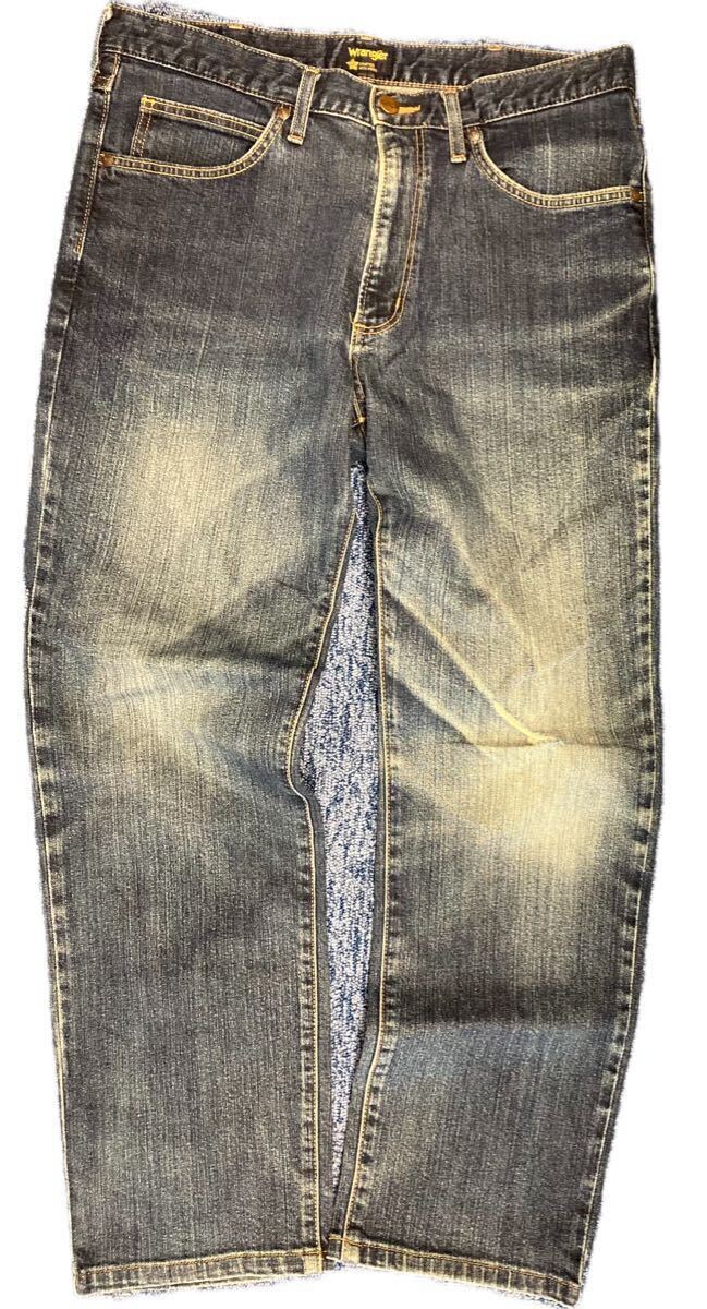 1円出品 【ストレッチ】Wrangler ラングラー WM0383デニムパンツ W33 ジーンズリー・ジャパン 濃紺テーパードスリム拍卖