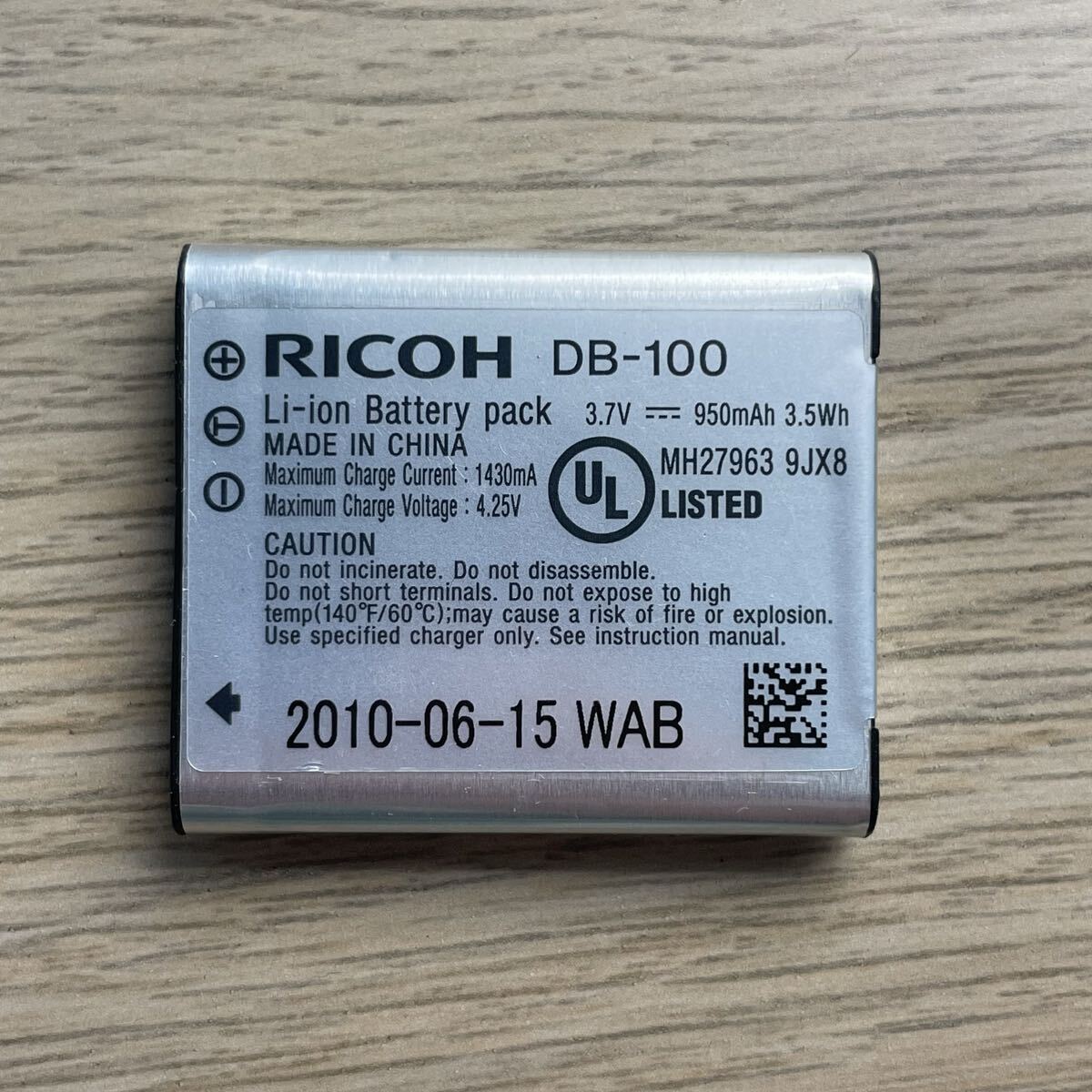 残量十分!【動作確認済】送料無料 返金保証 電池パック 純正 バッテリー リコー RICOH DB-100拍卖