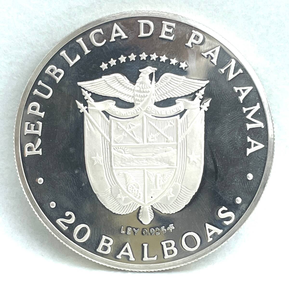 【F】1973年 パナマ 20バルボア記念銀貨 硬貨 アンティークコイン 大型 銀製 SV925 シルバー ヴィンテージ コレクション 収集品 モダン拍卖