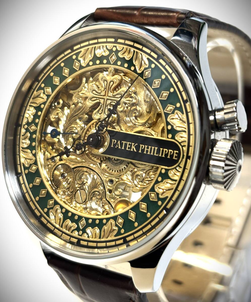 ☆憧れの免品☆パテックフィリップ/彫金/スケルトン/PATEK PHILIPE/1916年/メンズ手巻腕時計/アンティーク/OH済/ 動作良好拍卖