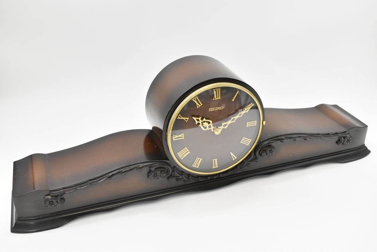 (1438P 0522M11) 1円~ SEIKO セイコー 置時計 WESTMINSTER CHIME ウエストミンスターチャイム 木製 TCH-353 昭和レトロ 【ジャンク品】拍卖