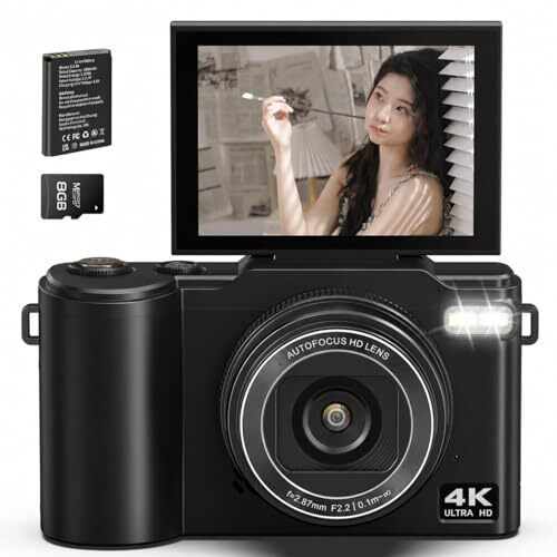 Beho デジカメ 4K録画 64MP デジタルカメラ 180度回転可能ディスプレイ 18倍デジタルズーム オートフォーカス 多彩拍卖