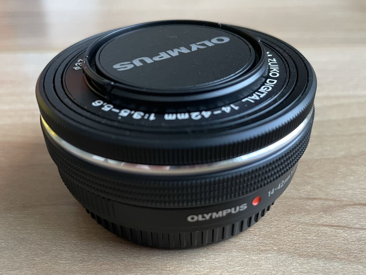 OLYMPUS M.ZUIKO DIGITAL ED 14-42mm F3.5-5.6EZ ブラック パンケーキズームレンズ拍卖