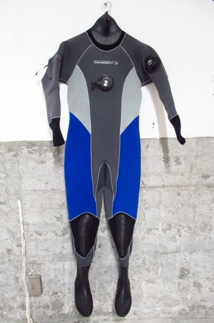 記名あり mobby‘s モビーズ ドライスーツ 着丈約152cm 厚み約5mm 靴24cm ダイビング 管理8S0513C-B3拍卖