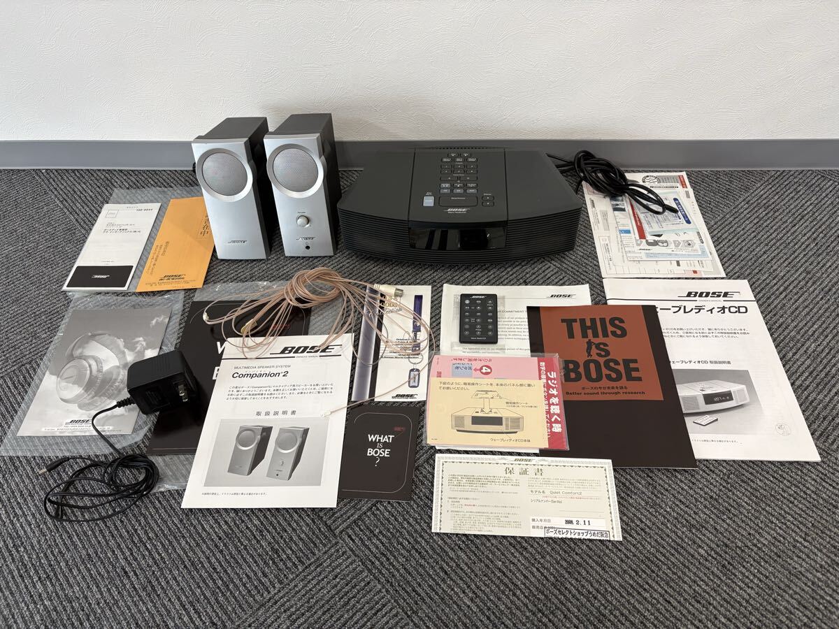 BOSE ボーズ Wave Radio/CD ウェーブレディオ Companion 2 コンパニオン オーディオ機器 通電 音出し確認OK CDプレーヤー リモコン 付属付拍卖