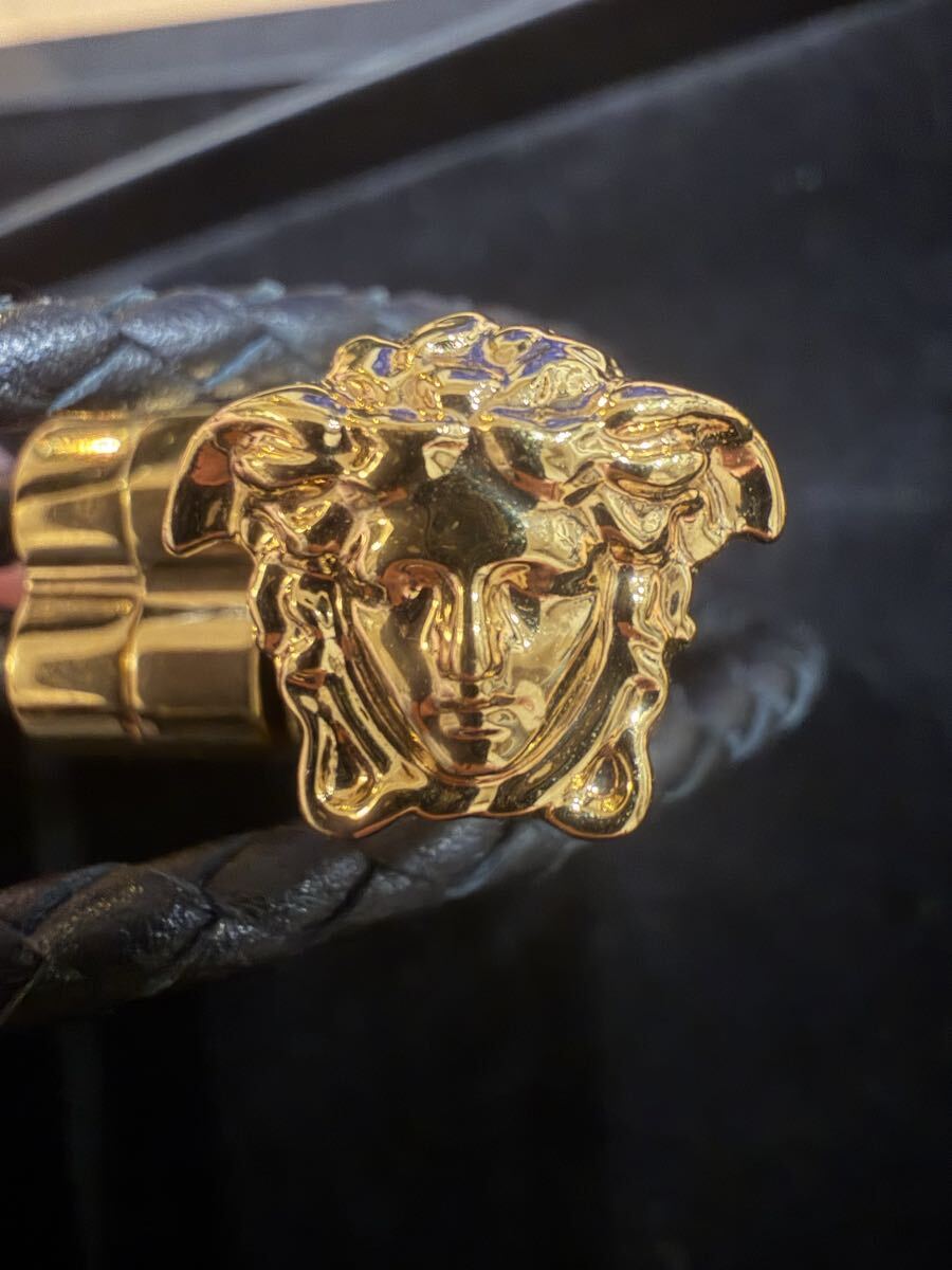VERSACE ヴェルサーチ メデューサ レザーブレス 美品 1円スタート ゴールド拍卖
