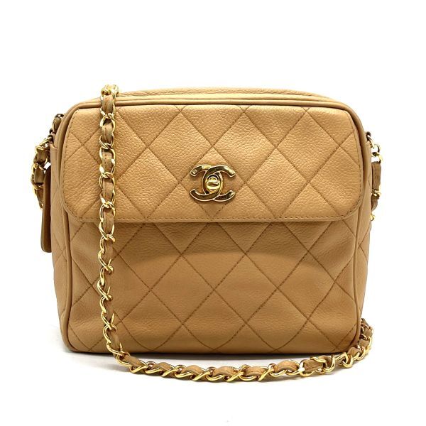 1円 良品 CHANEL シャネル マトラッセ ターンロック ココマーク キャビアスキン チェーン ショルダー バッグ fH04188C拍卖