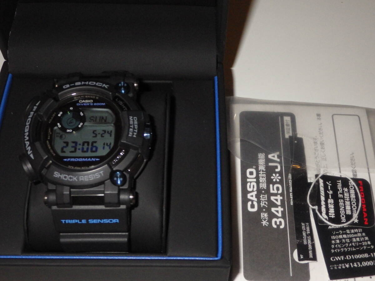 【新品同様】CASIO カシオ G-SHOCK FROGMAN フロッグマン GWF-D1000B 電波ソーラー ISO規格200m潜水用防水 拍卖