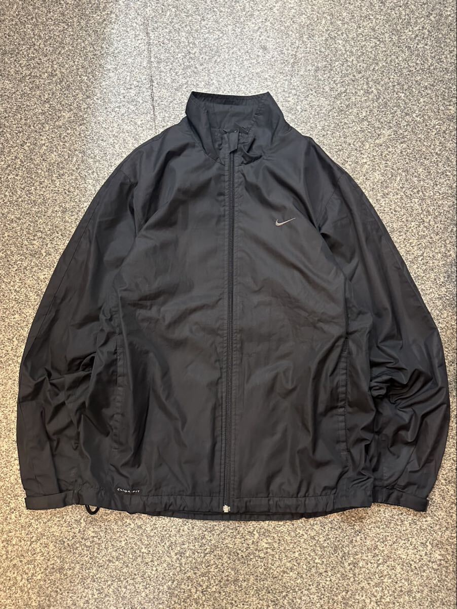 【0622 60サイズ】00s NIKE ナイキ L ジャケット ブルゾン ブラック 黒 トラックジャケット ジップアップ Y2K CLIMA FIT拍卖