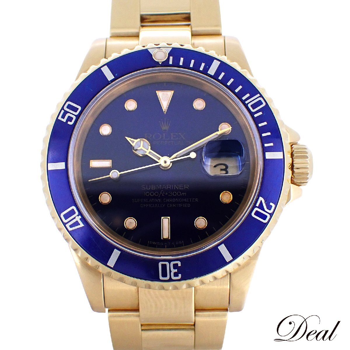 K18YG ROLEX ロレックス サブマリーナ デイト E パープル 16618 金無垢 メンズ 腕時計拍卖