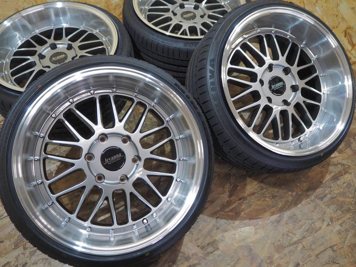 ☆新品☆オーバーフェンダー カスタム設定☆高級 メッシュ HBK 圧巻の 深リム 100㎜ levannaV10LTH 19inc9.5J+8 225/35R19 ハイエース200系拍卖